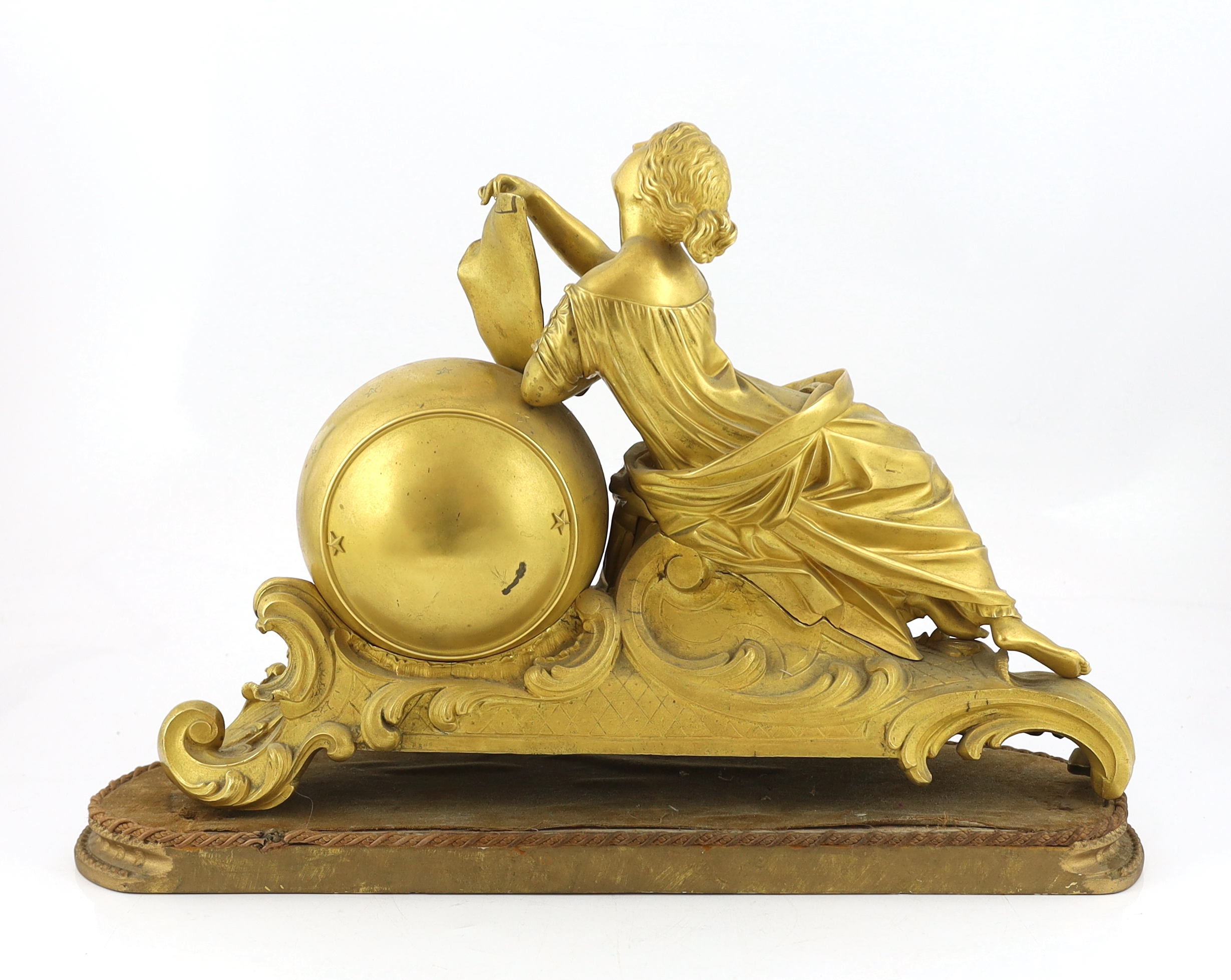 Brocot & Delettrez of Paris, a 19th century French ormolu mantel clock 50cm wide, 34cm high